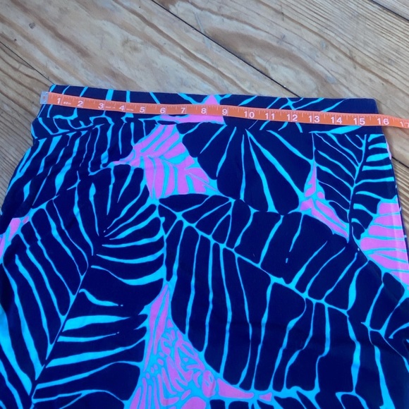 Lilly Pulitzer Maxi Skirt Size Large Under the Palms Print Navy Blue Pink - Picture 12 of 15